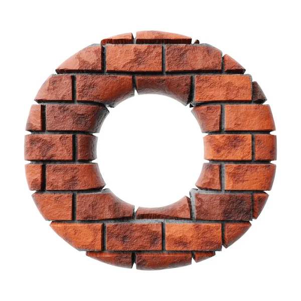 Bricks Letter Clean White Background Isolated Red Bricks Wall Render — стоковое фото