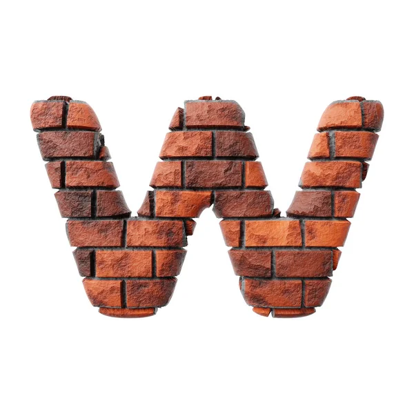 Bricks Letter Clean White Background Isolated Red Bricks Wall Render — Stock fotografie