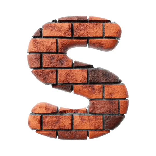 Bricks Letter Clean White Background Isolated Red Bricks Wall Render Stock Kép
