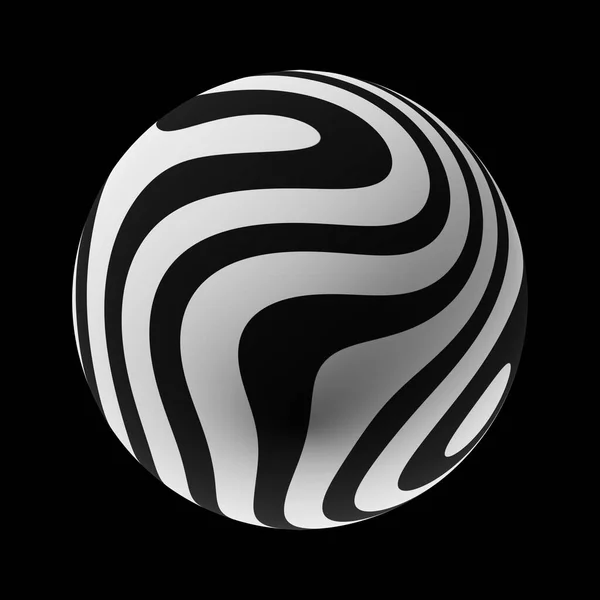 Sphere Trendy Abstract Pattern Clean Black Background Realistic Illustration Render — Stock Photo, Image