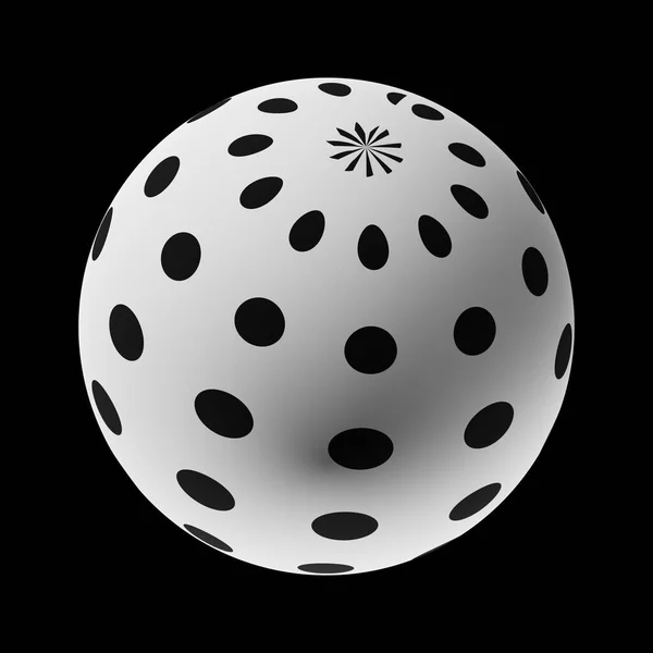 Sphere Trendy Abstract Pattern Clean Black Background Realistic Illustration Render — Stock Photo, Image