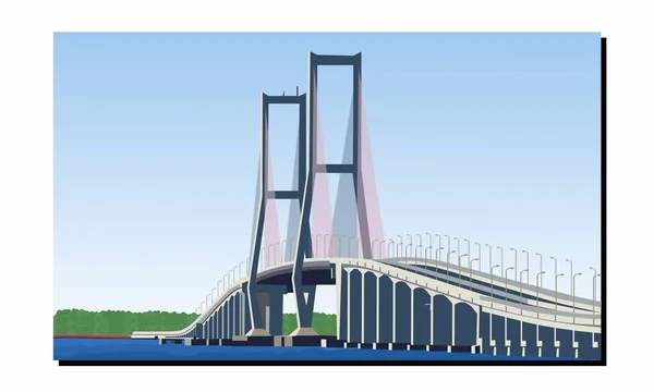 Illustrationsvektor Zur Suramadu Brücke — Stockvektor