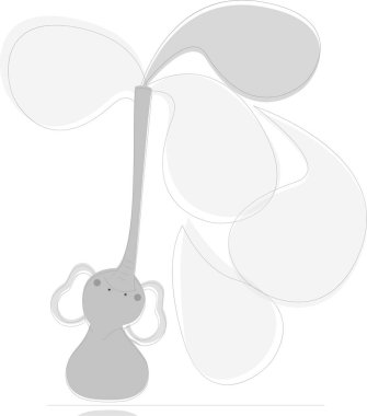 Şirin bebek fil. Vektör çizimi. Bilgi Grafikleri.