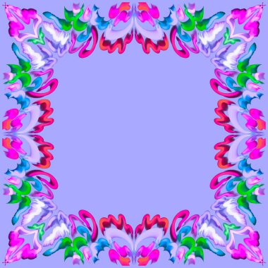 Neon, çiçek, çerçeve, element, süs, siyah, arkaplan, soyut, simetrik, tekstil, psikedelik biçim, el çizimi, bir grafik tabletine, desen, dekor, ambalaj, yazdırılmış ürünler, afişler, el ilanları, tekstil, endüstriyel, seramik,