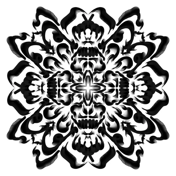 Black Decor Element White Background Symmetrical Ornament Holiday Elegant Art — Stock Photo, Image