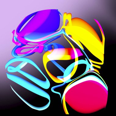 Sürrealizm, soyut, illüstrasyon, gradyan, arkaplan, çok renkli, üç boyutlu, figürler, fantezi, poster