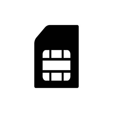 Sim kart vektör simgesi, mikro çip sembolü. Web sitesi veya mobil uygulama için modern, basit düz vektör çizimi