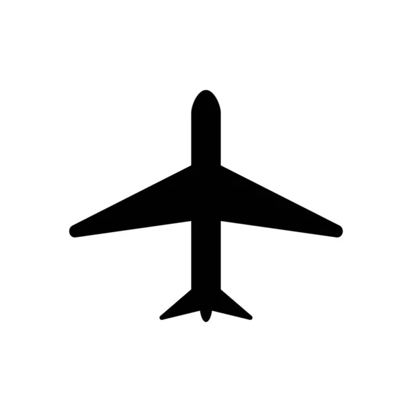 Aircraft Icon Flat Vector Illustration Black White Background — Stock Vector