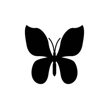 Kelebek con siluet vektör çizimi