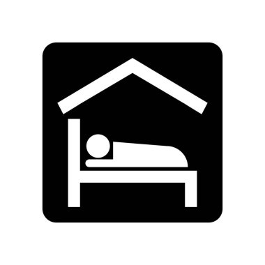 Yatak odasındaki adam simgesi siyah