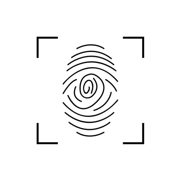Scanned Finger Icon Flat Style Απομονωμένη Διανυσματική Απεικόνιση — Διανυσματικό Αρχείο