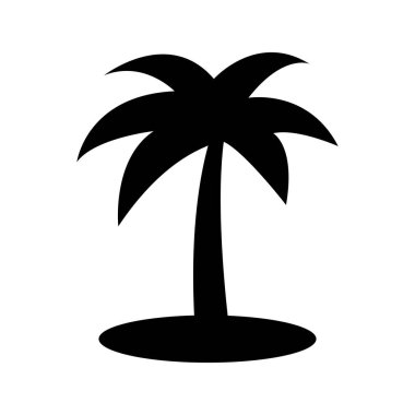 Palmiye ağacı simgesi. Palmiye ağacı vektör simgesi web için basit örnek