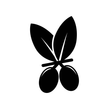 Zeytin simge vektör, düz işareti, beyaz, logo illüstrasyon izole katı piktogram dolu