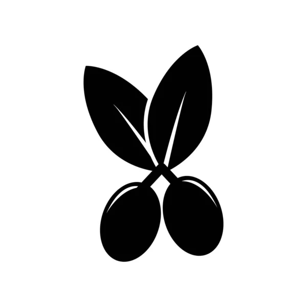 Icône Des Olives Panneau Plat Sur Fond Blanc Vecteur — Image vectorielle