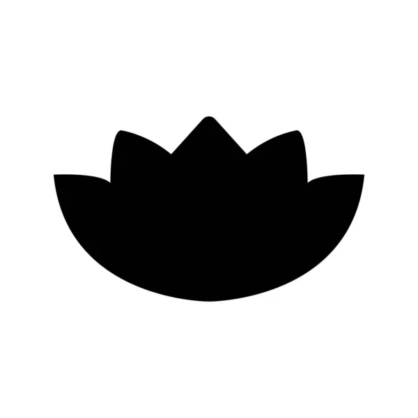 Lotus Bloem Platte Pictogram Witte Achtergrond — Stockvector