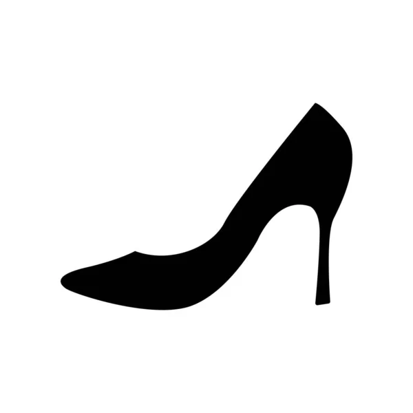 Elegante Zapato Mujer Estilo Silueta Aislado Sobre Fondo Blanco Moda — Vector de stock