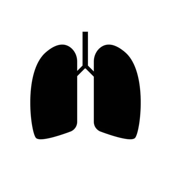 Akciğer Vektör Simgesi Beyaz Arka Planda Düz Tabela Vektör — Stok Vektör
