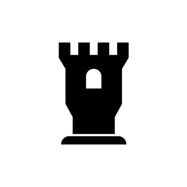 Kule simgesi. Kale ikonu izole edildi. Vektör illüstrasyonu