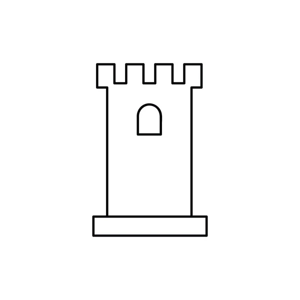 Tour Château Ligne Icône Bâtiment Monument Forteresse Concept Médiéval Peut — Image vectorielle