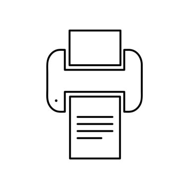 Pinter ikon vektörü. Beyaz arkaplanda vektör grafikleri, doğrusal desen, 10 birim.