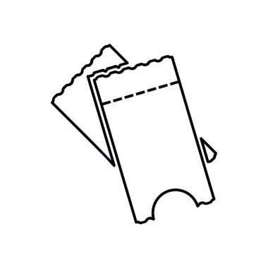 Bilet hattı sanatı. Taslak bilet ikonu. Vektör illüstrasyonu