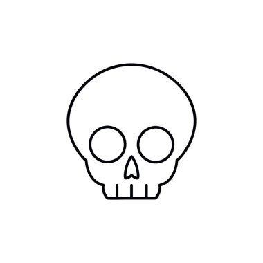 İnsan kafatası çizgi simgesi. mobil konsept ve web tasarımı için doğrusal stil işareti. Kafatası iskeleti anahat vektör simgesi. anatomi sembolü, logo illüstrasyon. Vektör grafikleri