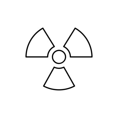 Radyasyon çizgisi simgesi. Web sitesi tasarımı ve geliştirmesi için ince çizgi simgesi, uygulama geliştirme. Beyaz arkaplanda vektör grafikleri, doğrusal desen, 10 birim.