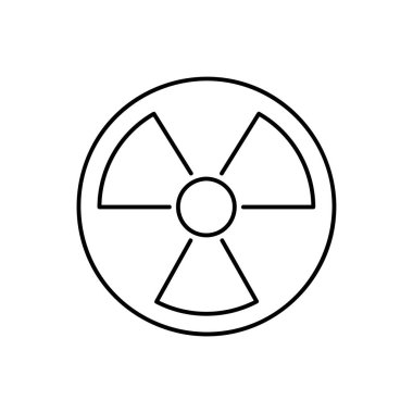 Radyasyon çizgisi simgesi. Web sitesi tasarımı ve geliştirmesi için ince çizgi simgesi, uygulama geliştirme. Beyaz arkaplanda vektör grafikleri, doğrusal desen, 10 birim.