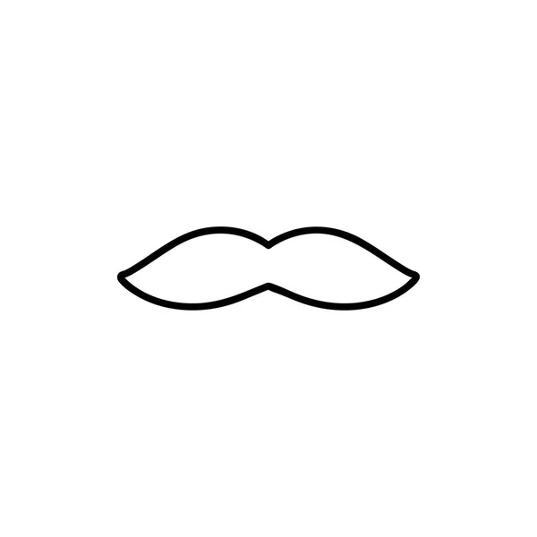 Mustache Lijn Pictogram Schets Vector Teken Lineaire Stijl Pictogram Geïsoleerd — Stockvector