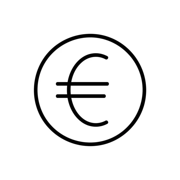Ícone Linha Moeda Euro Dinheiro Dinheiro Círculo Conceito Moeda Ilustração — Vetor de Stock