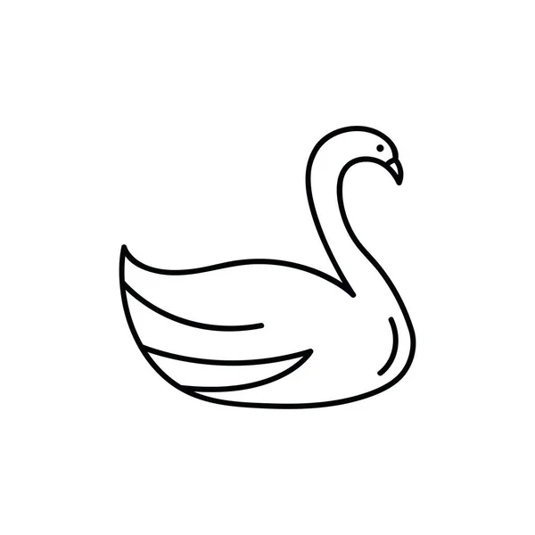 Simple Icône Ligne Cygne Pictogramme Avc Illustration Vectorielle Isolée Sur — Image vectorielle