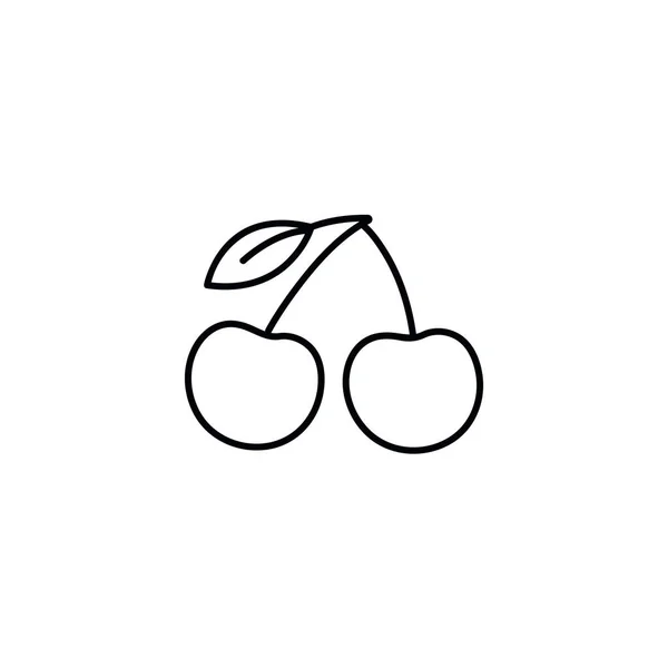 樱桃Icon隔离在白色背景 移动应用程序和网站的矢量签名 — 图库矢量图片