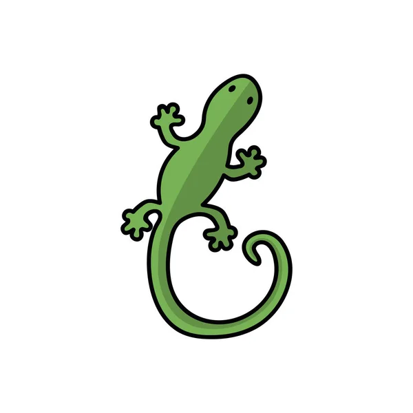 Gecko Vektordarstellung Isoliert Auf Weißem Hintergrund Echsensymbol — Stockvektor