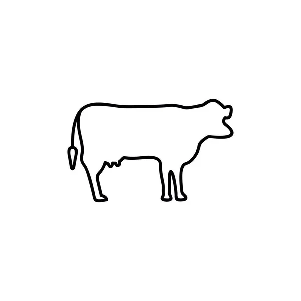 Cow Farm Animal Line Icon Vector Graphics Linear Pattern White — Stock Vector