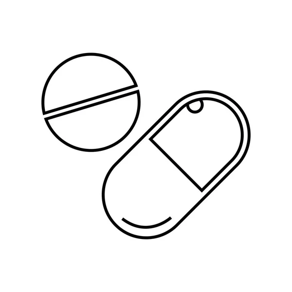 Pills Line Icon Vector Graphics Linear Pattern White Background Eps — Stock Vector