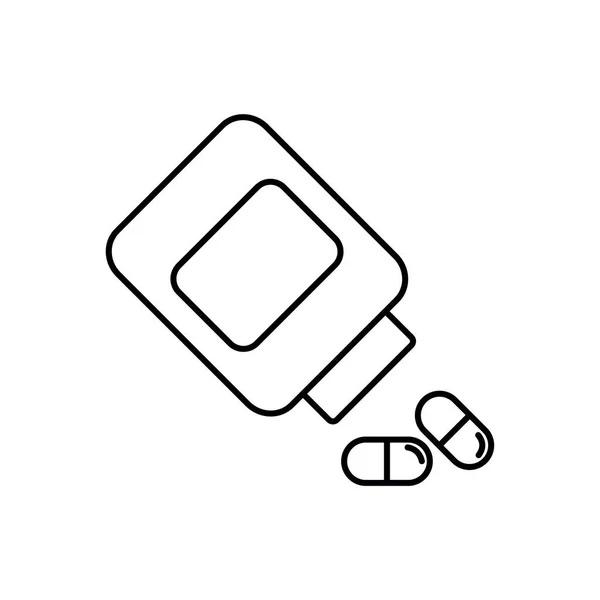 Hapı Şişe Satırı Simgesi Ilaçlar Kavanoz Anahat Vektör Logo Illüstrasyon — Stok Vektör