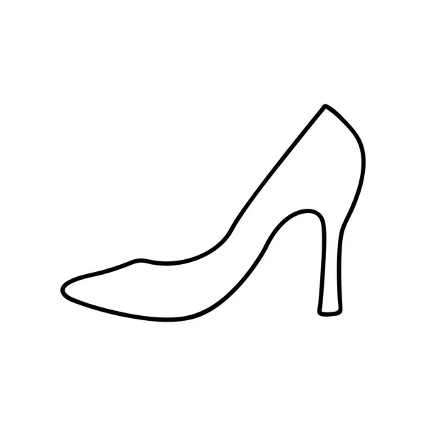 Sapatos Salto Alto Femininos Ícone Linha Vetorial Fundo Branco — Vetor de Stock