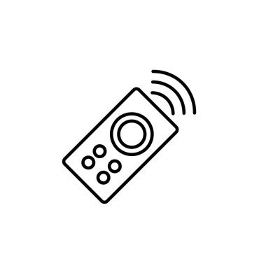Uzaktan kumanda en küçük simgeyi izole etti. Web siteleri ve mobil minimal düz tasarım için oyun satırı vektör simgesi.