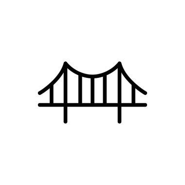 Köprü, süspansiyon, ip ikonu vektör görüntüsü. Bina ve simgeler için de kullanılabilir. Mobil uygulamalar, web uygulamaları ve yazdırma ortamları için elverişli.