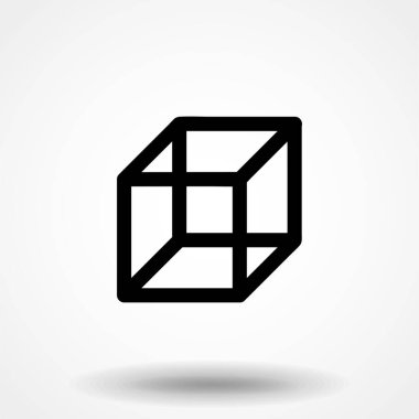 İzometrik küp vektör simgesi. 3D kare işareti. Kutu simgesi