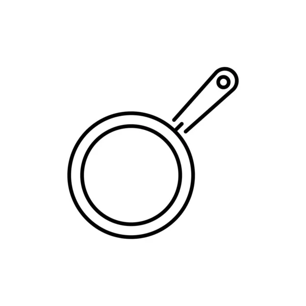 Τηγάνι Γραμμική Εικονίδιο Frypan Λεπτή Γραμμή Εικονογράφηση Περίγραμμα Σύμβολο Διάνυσμα — Διανυσματικό Αρχείο