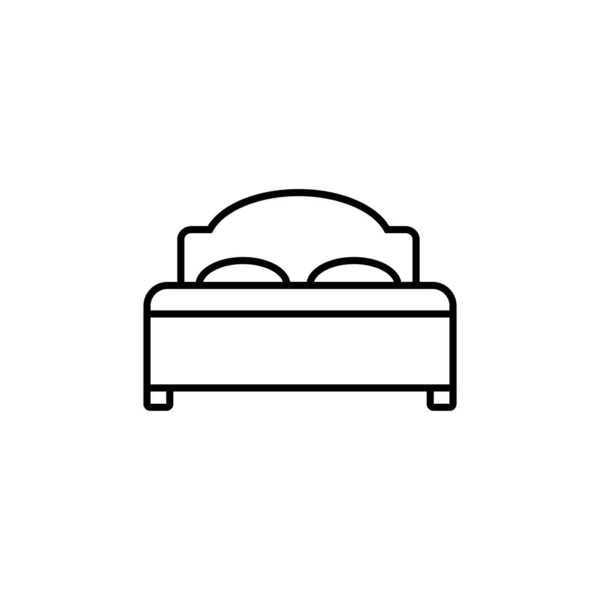 Double Bed Line Icon Outline Vector Sign Linear Pictogram Isolated — Stock Vector