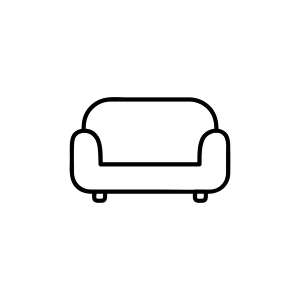 Sofa Couch Line Icon Outline Vector Sign Linear Style Pictogram — Stock Vector