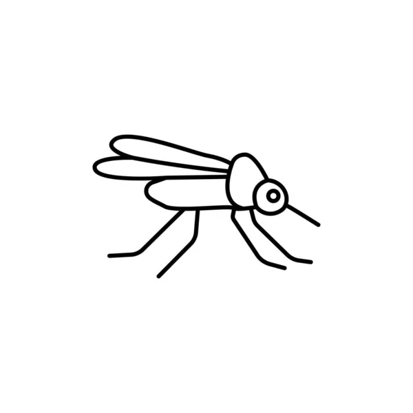 Icono Línea Mosquitos Signo Vector Contorno Pictograma Lineal Aislado Blanco — Archivo Imágenes Vectoriales