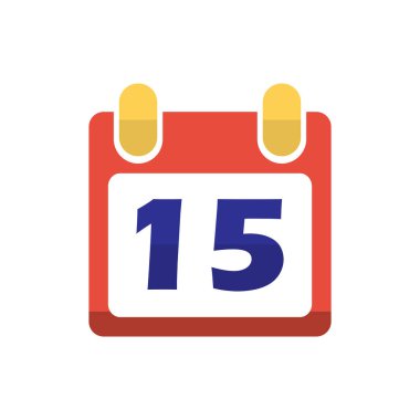 Düz simge takvimi beyaz arkaplanda izole edildi. Vektör illüstrasyonu.