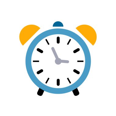 Alarm simgesi. Saat simgesi - Saat simgesi, vektör alarm çizimi izole edildi