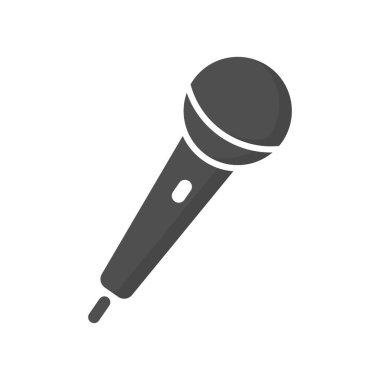 Mikrofon simgesi vektör, Ses kaydedici, Röportaj, karaoke, ses jakı işareti Beyaz arka plan üzerinde izole. Grafik tasarım için Trendy Düz tarzı, logo, Web sitesi, sosyal medya, Ui, mobil uygulama, Eps10