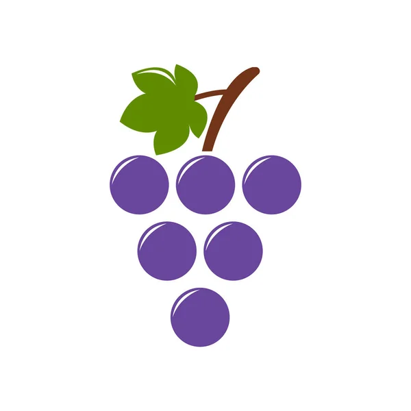 Ícone Uvas Ilustração Fruto Vetorial Símbolo Vinho Natureza — Vetor de Stock