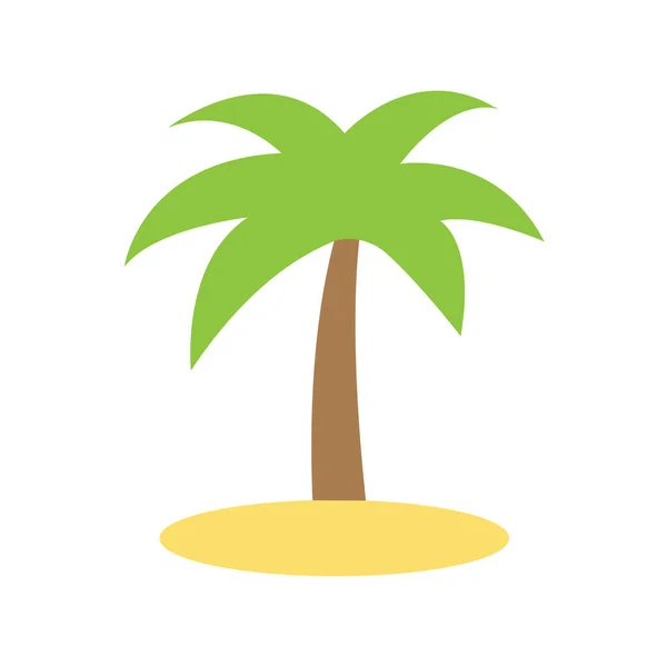 Palm Boom Pictogram Vlakke Stijl Geïsoleerd Een Witte Achtergrond Vectorillustratie — Stockvector