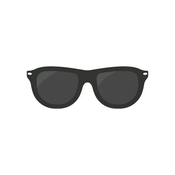 Óculos Sol Preto Hipster Com Vidro Escuro Fundo Branco — Vetor de Stock
